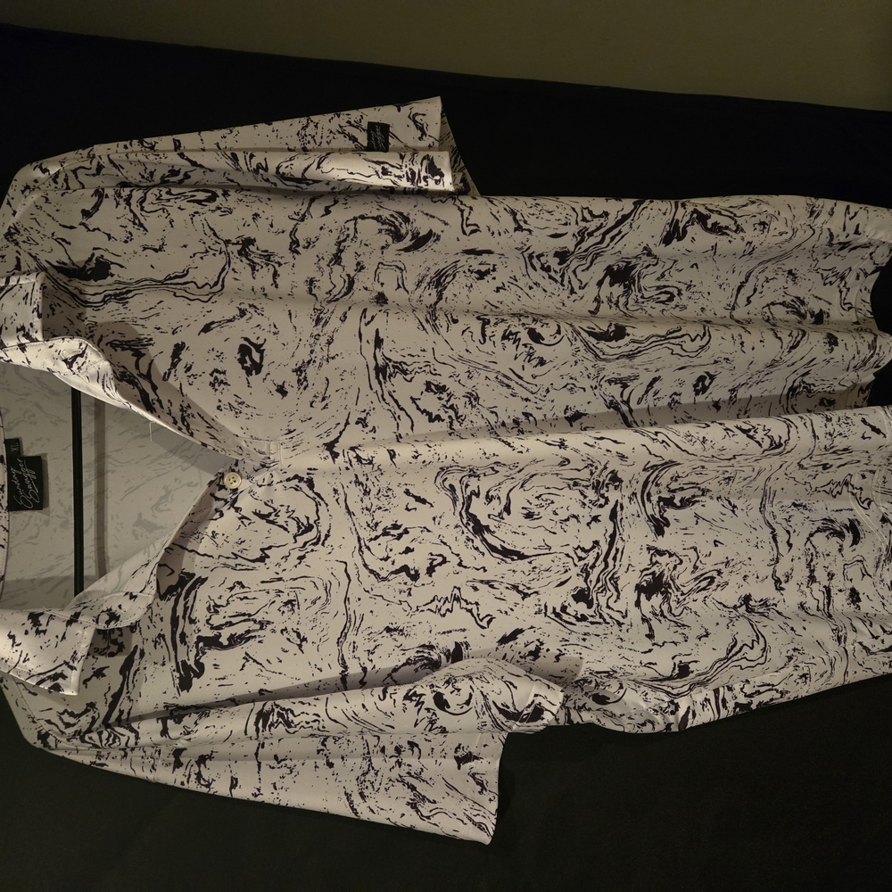 Black and White Marble Print Shirt